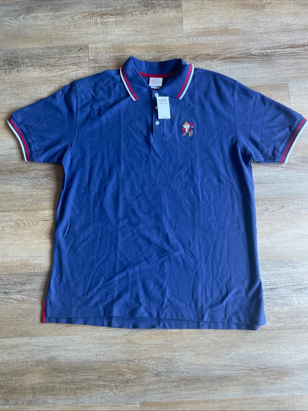Disney Grumpy Polo Shirt Mens XL Blue Snow White Seven Dwarfs Embroidered NWT